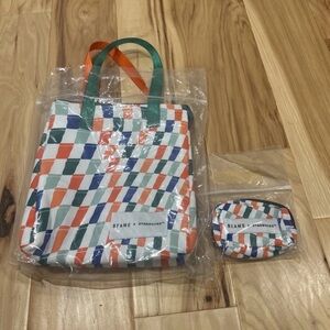 BEAMS + Starbucks Collection Tumbler Mug Bag Checkered Flag Pennant Mini Pouch